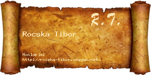 Rocska Tibor névjegykártya